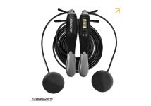 Скакалка з лічильником EasyFit TwinRope швидкісна 2,8 м чорна-сіра
